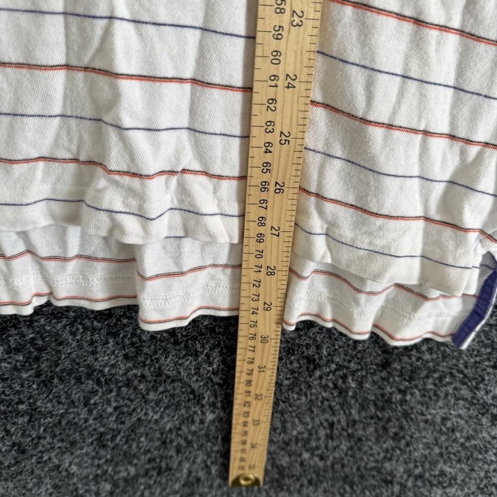 Vintage Abercrombie & Fitch White‎ w Blue & Red stripes SS Polo Shirt Sz Large - Picture 7 of 7